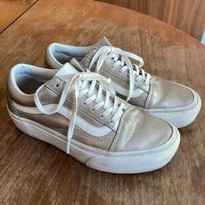 Champagne Gold Metallic Platform Old Skool Vans